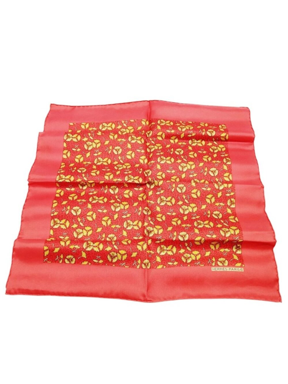 (S2) Hermes Scarf Red Silk
